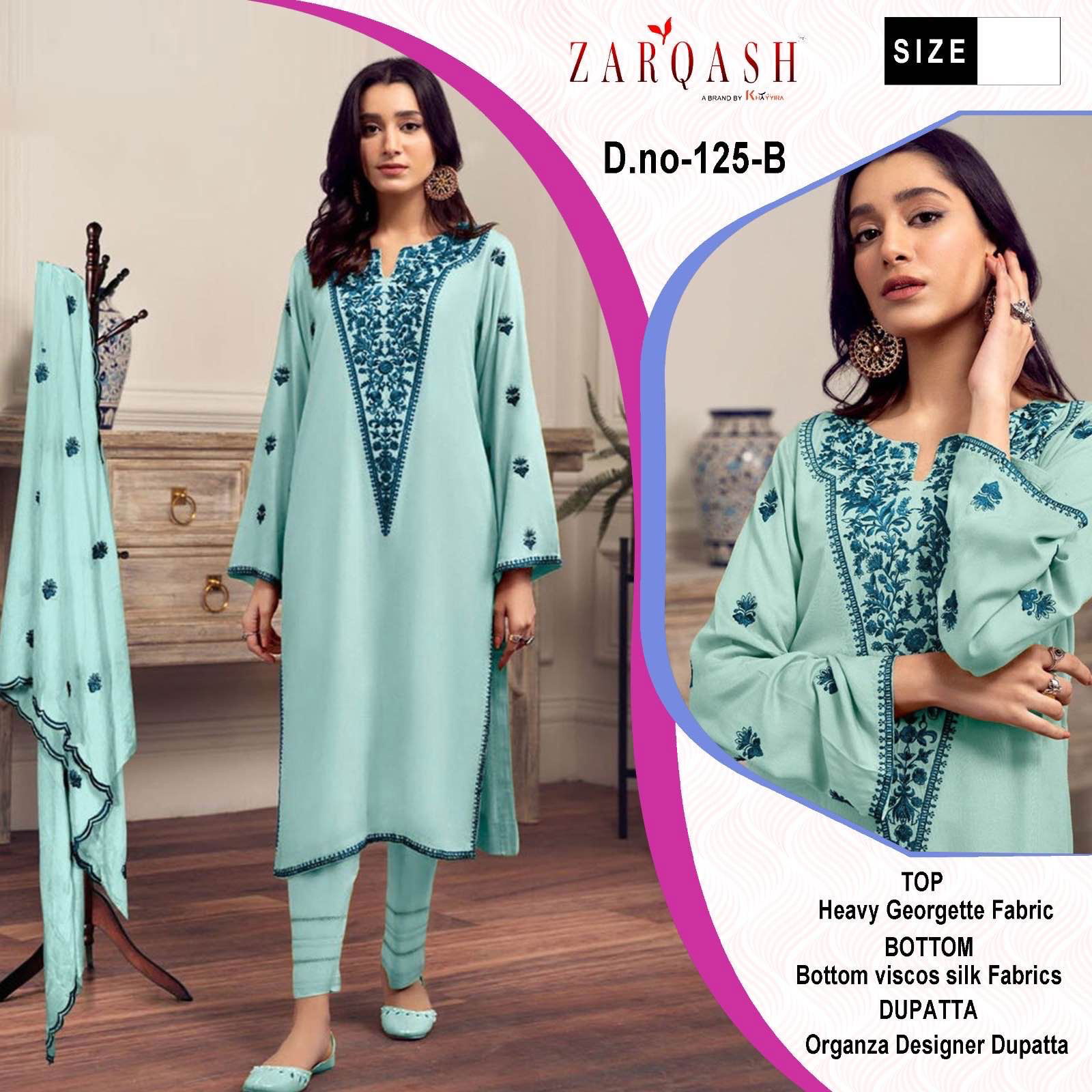 Zarqash Z 125 Readymade Designer Pakistani Suit Collection
